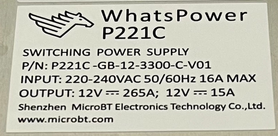 Bộ nguồn Whatspower P221C PSU cho Whatsminer M30s M31s M32