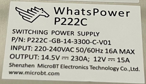 Bộ nguồn Whatspower P222C PSU cho Whatsminer M30s M31s M32