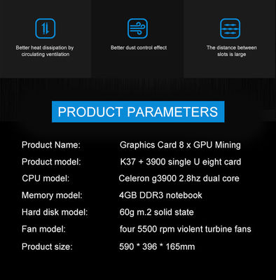 Máy khai thác GPU Ethereum 8 chiếc với Máy tính xách tay 4GB DDR3